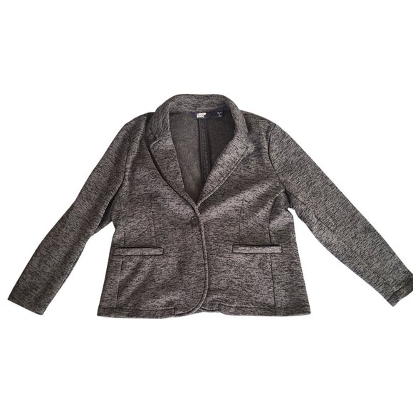 Lands' End Jackets & Blazers - Lands End Women's Gray Textured Blazer Jacket XL/P 18 Polyester Soft Comfy
